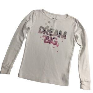 DISNEY x GAP PRINCESS Pajama Sleepwear Size 8 T-Shirt Long Sleeves White Pink